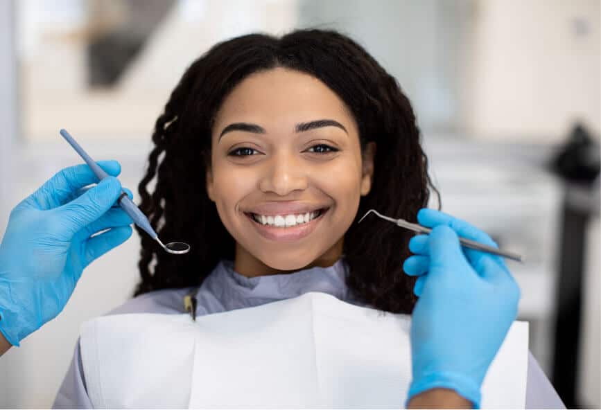 Smiling Lady On The Dental Chair In Washington Heights